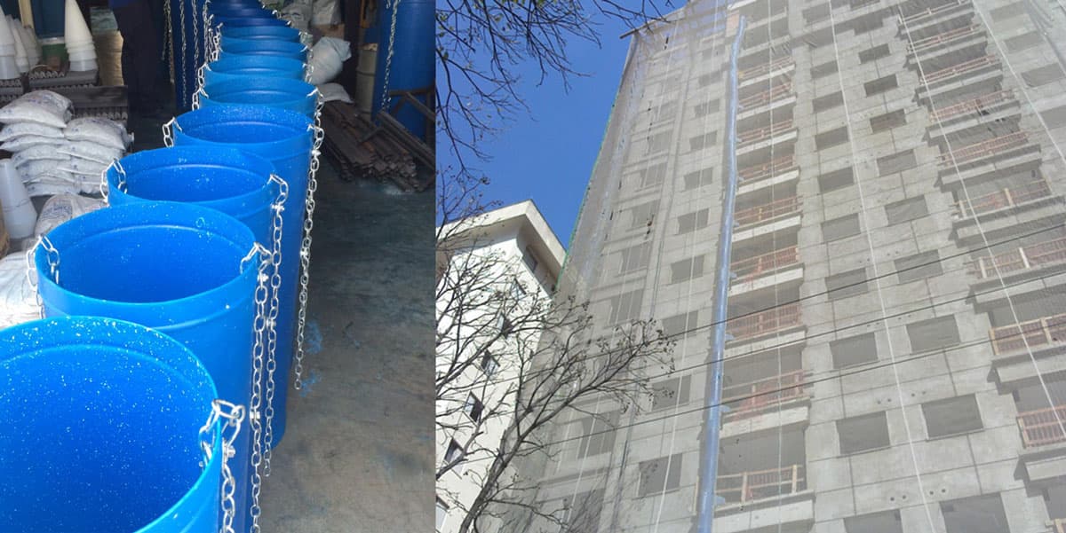 Duto coletor de entulho em obra